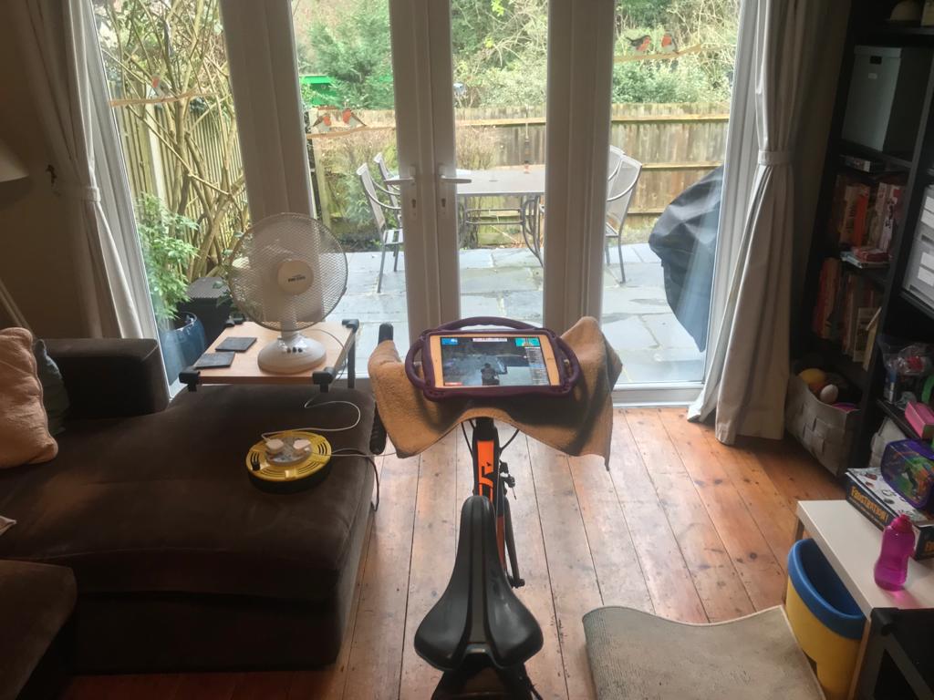 Indoor cycling on Zwift
