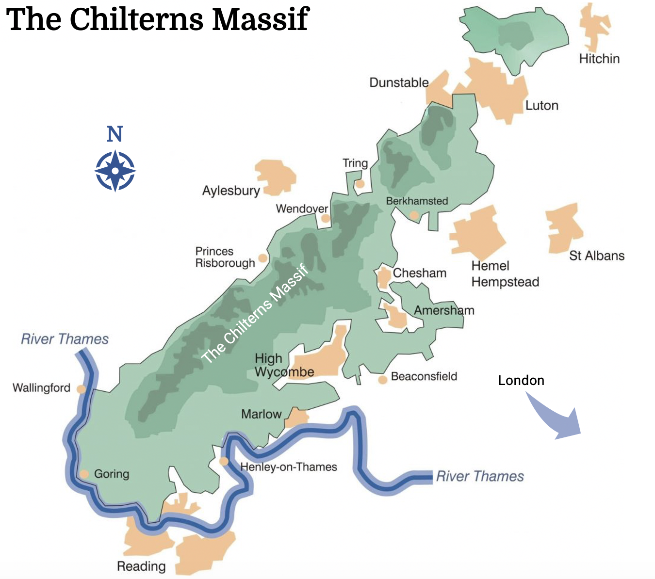 A map of the Chilterns AONB