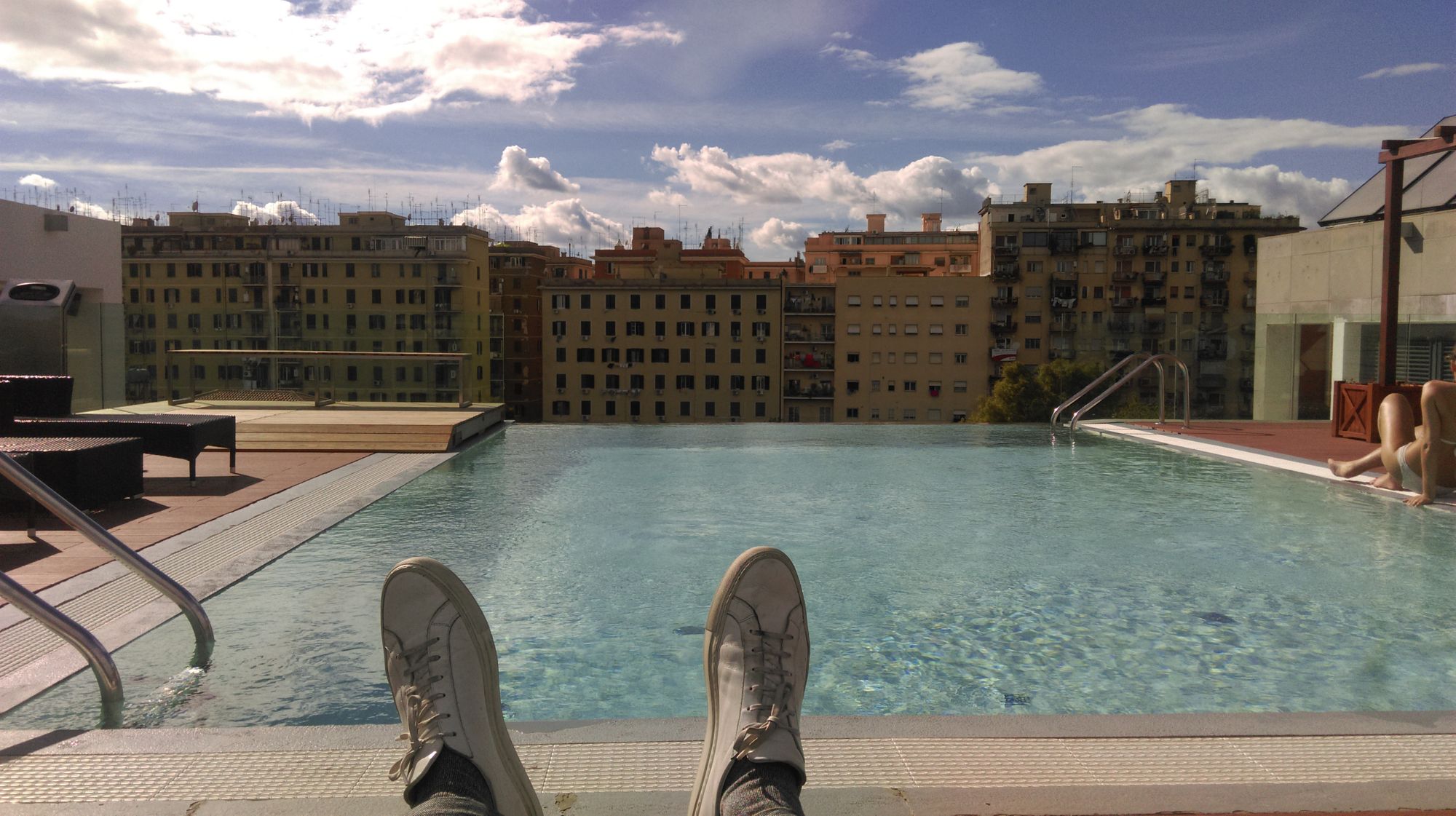 Rooftop pool at the Granfondo Roma