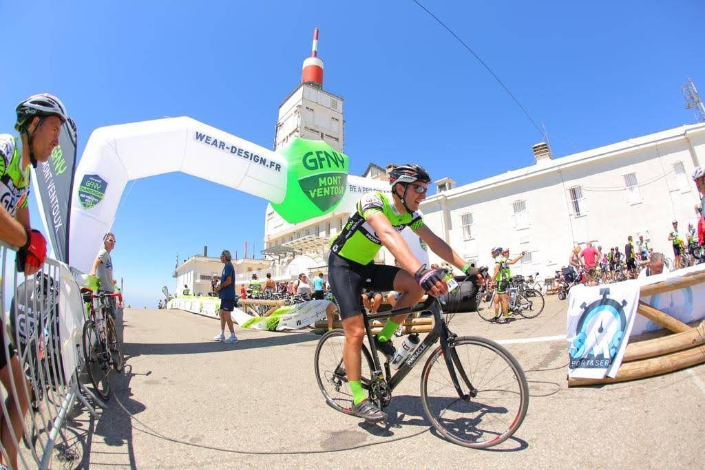 Andy finishing the GFNY Mont Ventoux sportive