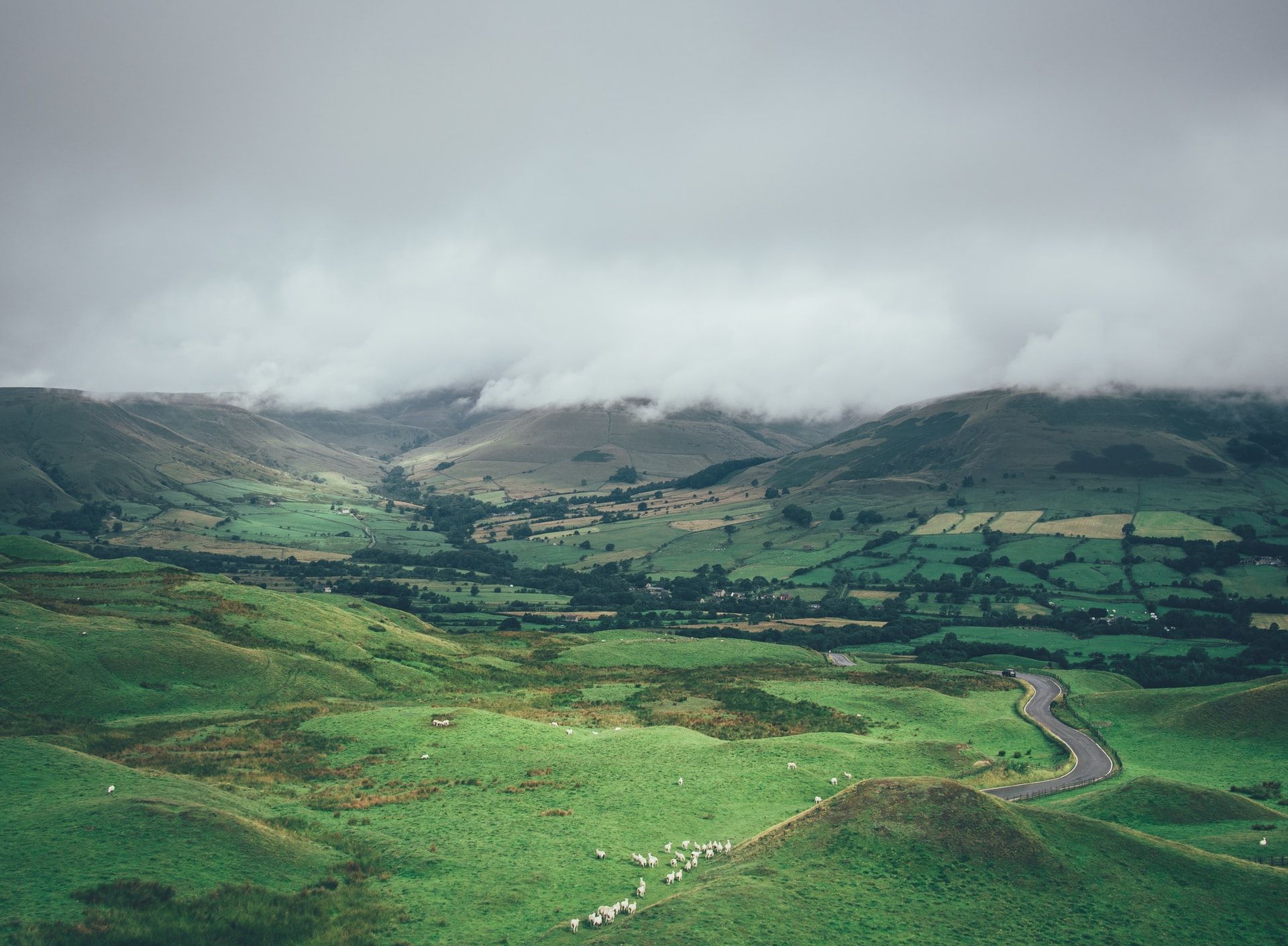 The rolling hills of the Peak District