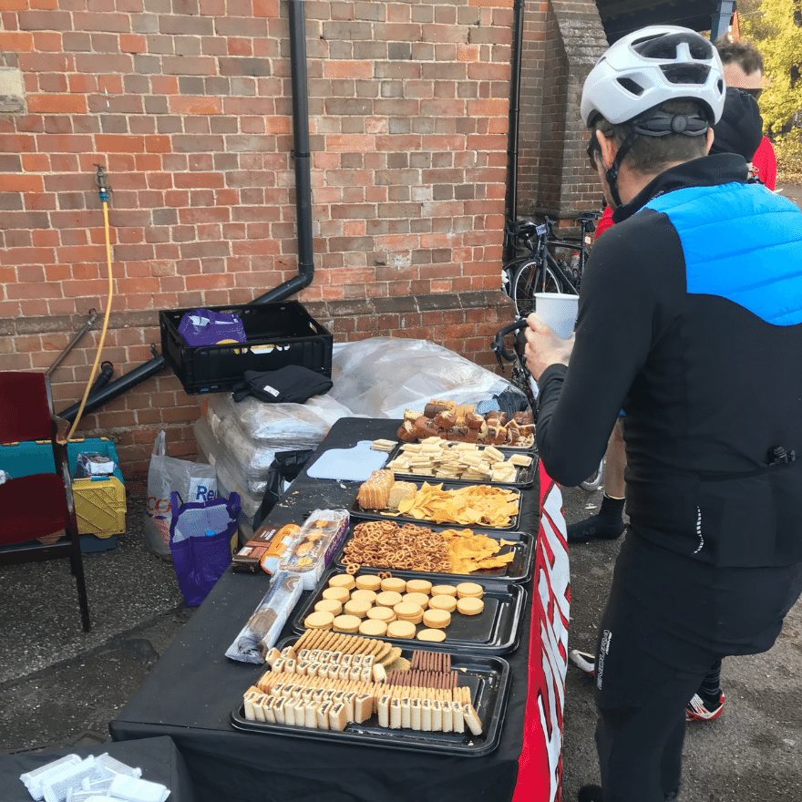 Feed station at the Essex Season Ender sportive