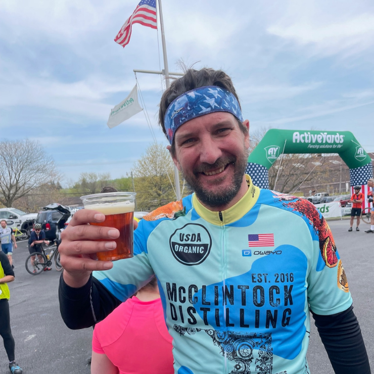 A beer at the finish line of the Brandywine Valley Roubaix