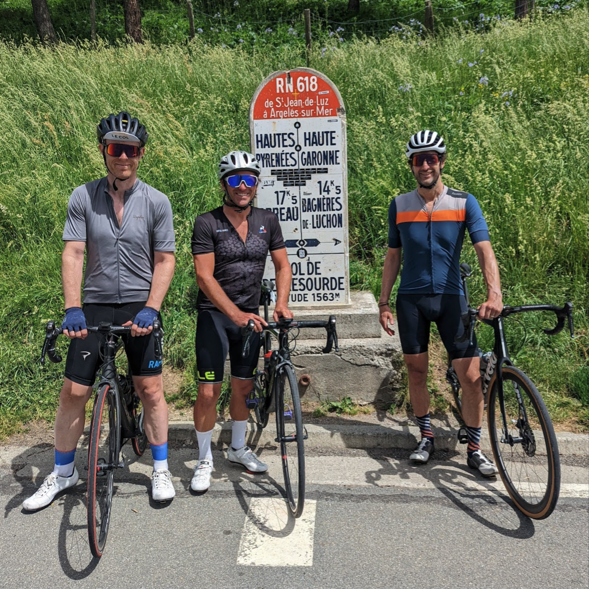 Barry, Felix and Steve at the top of the Col de Peyresourde